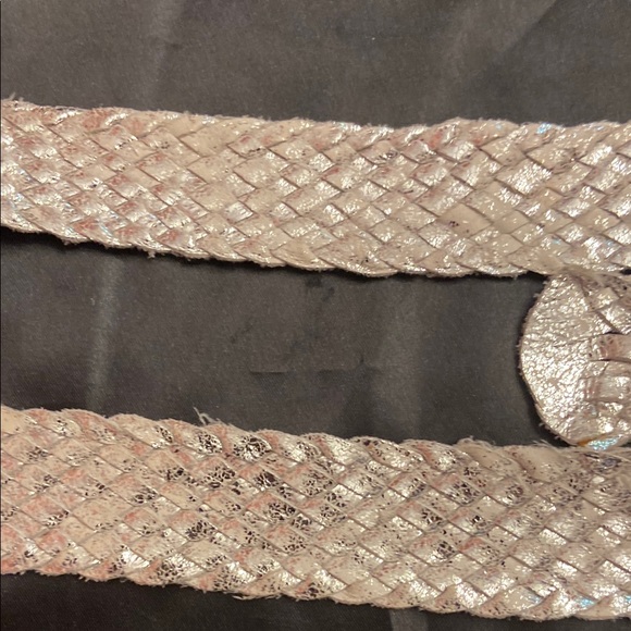 Vintage Elegant Cream and Silver Braided Belt Set - Picture 6 of 16